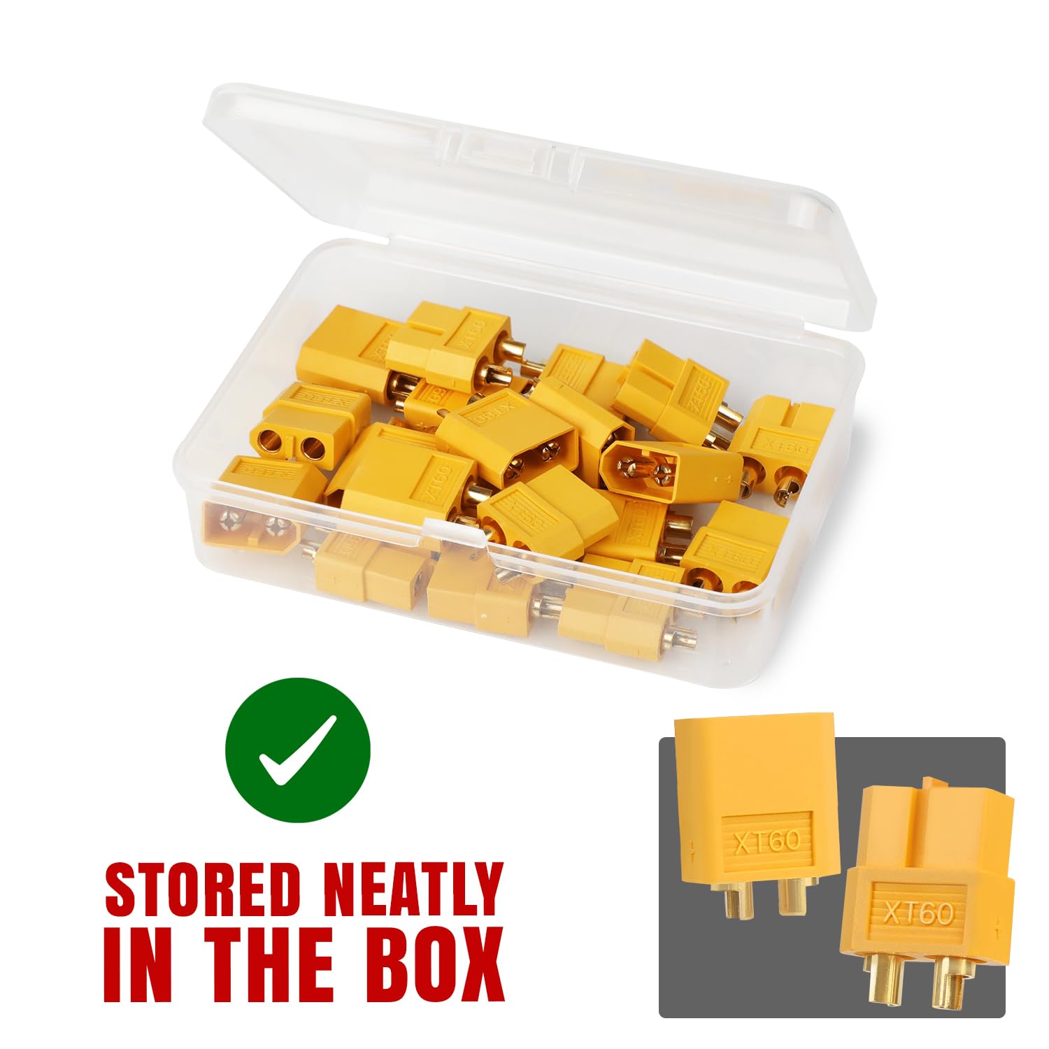 Amazon.com: TMH XT60 Connector Plug Set (20 Pairs) – Male & Female